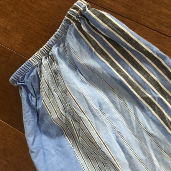 👛 (ANY 2/$35) GAP Unlined Blue-White Striped Tiered Shirt Dress - Picture 4 of 5